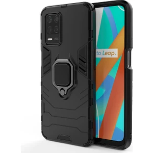 Realme 8 Batman Serisi Yüzük Standlı Armor Kılıf - Siyah