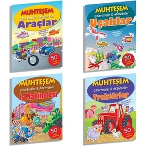 Parıltı Yayınları Taşıt Temalı Muhteşem Çıkartmalar - 4 Kitap Takım
