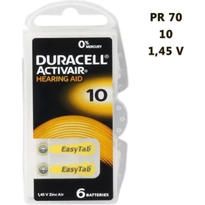 PR70 - 10 - 1,45 Volt Işitme Cihazı Pili 6 Adet