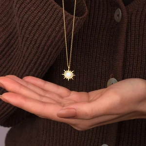 Miavi Silver 925 Ayar Gümüş Opal Taşlı Güneş Kolye 