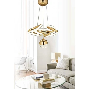 Modern Tekli Sarkıt Power LED Avize Concept Ürün Gold Sarı Ledli Avize BURENZE371