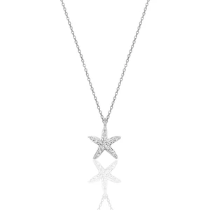 Söğütlü Silver Gümüş Rodyumlu Zirkon Taşlı Deniz Yıldızı Kolye
