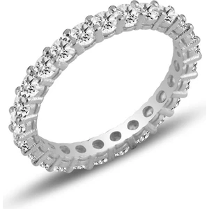 Söğütlü Silver Gümüş Rodyumlu Pırlanta Modeli Su Yolu Tamtur Yüzük