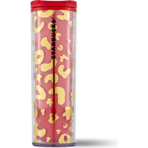 Starbucks®  Leopar Desenli Kırmızı Termos 473ML - 11128499
