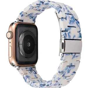 Apple Watch Uyumlu 42-44MM KRD25 Resin Açık Mavi Kordon
