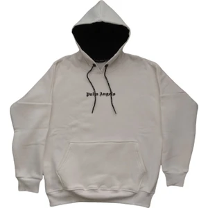 Palm Angels Erkek Krem Rengi Kapüşonlu Owersize Salaş Üç Iplik Sweat Shirt Esk-Plma