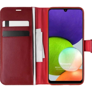 Samsung Galaxy A22 4g Kılıf Delux Leather Wallet Kırmızı
