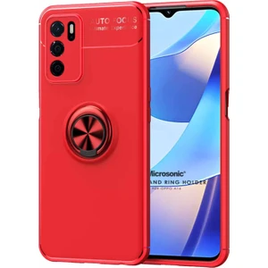 Oppo A16 Kılıf Kickstand Ring Holder Kırmızı