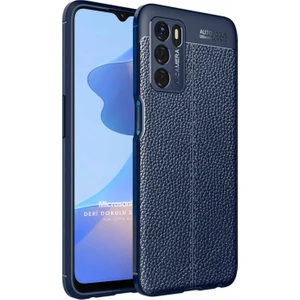 Oppo A16 Kılıf Deri Dokulu Silikon Lacivert