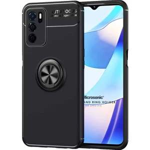 Oppo A16 Kılıf Kickstand Ring Holder Siyah