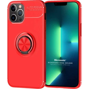 Apple iPhone 13 Pro Max Kılıf Kickstand Ring Holder Kırmızı