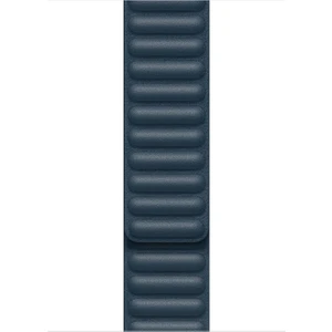 Apple Watch Uyumlu Series 7 45MM Kordon Leather Link Band Lacivert