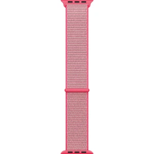 Apple Watch Uyumlu Series 7 45MM Hasırlı Kordon Woven Sport Loop Pembe