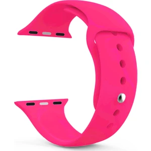 Apple Watch Uyumlu Series 7 45MM Silikon Kordon Koyu Pembe