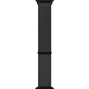 Apple Watch Uyumlu Series 7 45MM Hasırlı Kordon Woven Sport Loop Siyah