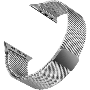 Apple Watch Uyumlu Series 7 45MM Milanese Loop Kordon Gümüş