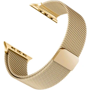 Apple Watch Uyumlu Series 7 45MM Milanese Loop Kordon Gold