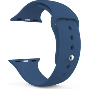 Apple Watch Uyumlu Series 7 45MM Silikon Kordon Lacivert