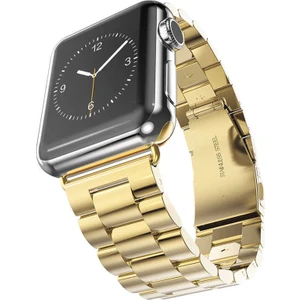 Apple Watch 7 Series 45MM Paslanmaz Çelik Tam Uyumlu Kordon Kayış Gold