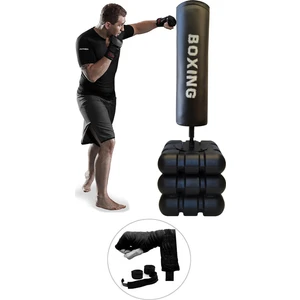 Spor Byfit 178 cm Devrilmez Ayaklı Büyük Boks Vurma Standı + Boks El Sargı Bandajı - 2'li Set