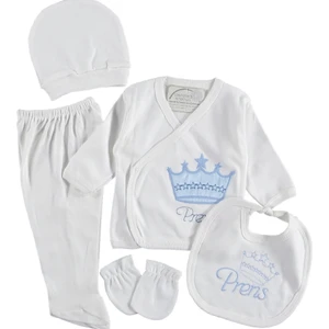 Misimosi Baby Misimosi Prens Desen 5 Parça Hastane Çıkışı Seti Mavi