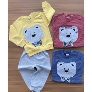 Nakışlı Papyonlu Çizgili Penye Takım