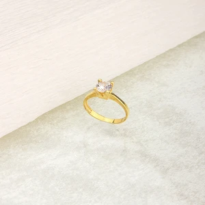 Ravza Gümüş 925 Ayar Gümüş Tektaş Modeli V Tırnak Yüzük