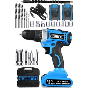 Germany Technology Best Max 58 V 8 Ah Samsung Çift Akülü Vidalama Şarjlı Matkap + Yardımcı Set