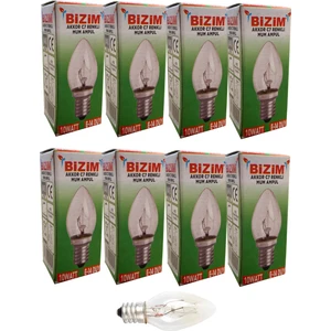 8 Adet E14 Duy Tuz Lambası Ampülü 10 Watt