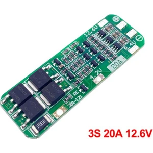 Hobi Mekatronik 3s 20A Bms 12.6V 18650 Lityum Lipo Pil Şarj Koruma Modülü