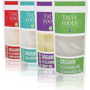 Talya Foods Talya Filizlendirilmiş Kırmızı Mercimek, Yeşil Mercimek, Nohut ve Karabuğday Unu  4'lü Fırsat Paketi