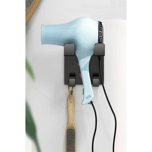 Saç Kurutma Makinesi Tutacağı, Siyah Fön Makinesi Banyo Rafı