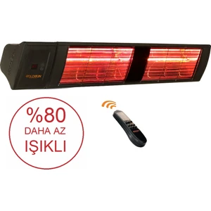 Supra Plus 3000 W Kumandalı Az Işıklı Kademeli Suya Dayanıklı Elektrikli Dış Ortam Isıtıcısı