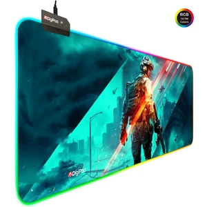 RGB Gaming Oyuncu Mousepad 90X40 XXL  Kaymaz Taban BATTLEFİELD 4mm  Kalınlık