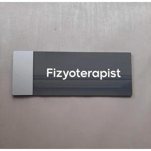 - Klasik Seri Fizyoterapist Kapı Isimliği Antrasit 24X9 cm