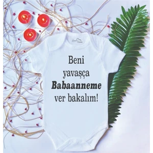 Bebek Baskılı Babaanne Pamuklu Çıtçıtlı Body Zıbın