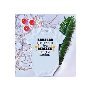 Bebek Baskılı Baba Dede Pamuklu Çıtçıtlı Body Zıbın