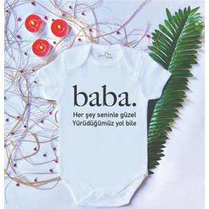 Bebek Baskılı Baba Pamuklu Çıtçıtlı Body Zıbınn