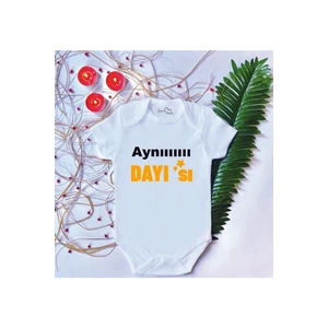 Bebek Baskılı Aynı Dayısı Pamuklu Çıtçıtlı Body Zıbın