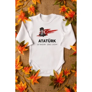 Atatürk 10 Kasım Bebek Body Zıbın Organik Pamuklı Zıbın