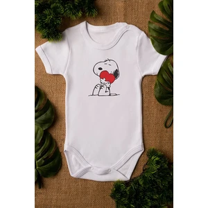 Bebek Organik Baskılı Pamuklu Beyaz