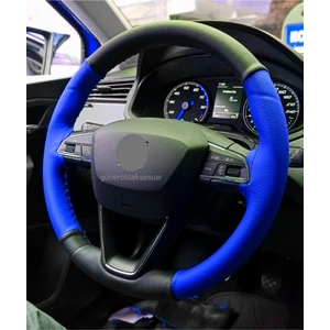 Gürler Oto Aksesuar Vw Passat cc Iki Renkli Mavi Siyah Direksiyon Kılıfı