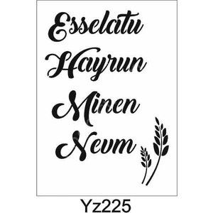 E Hobici Yazı Desenler Stencil Şablon 21X30 YZ-225