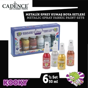 Kooky Metalik Sprey Kumaş Boyası 50ML 6 Lı Set