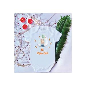 Unisex Bebek Baskılı Ilk Dişim Çıktı Pamuklu Çıtçıtlı Body Zıbın
