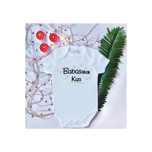Bebek Baskılı Babasının Kızı Pamuklu Çıtçıtlı Body Zıbın