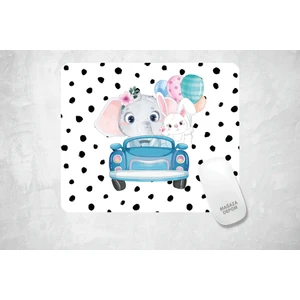Mağaza Depom Yavru Fil ve Tavşan - Baskılı Dikdörtgen Özel Mouse Pad