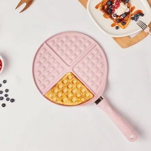 26 cm Pembe Granit Kaplama Waffle Tavası Tek Parça Bulaşık Makinesine Uygun