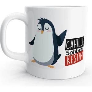 Rock'n Fox Cahille Sohbeti Kestim Penguen Tasarım Kupa Bardak