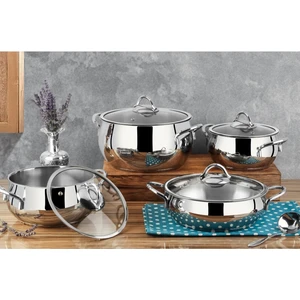 Zeycan 8 Parça Metal Kulplu Çelik Tencere Seti